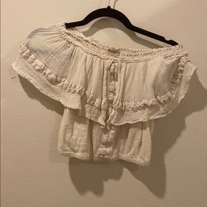 super cute off the shoulder shirt